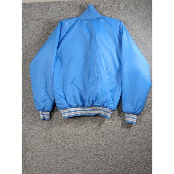 Vintage Butwin Jacket XS Nylon Varsity Style Lined Front Zip Pocket Blue Gray - Picture 2 of 16